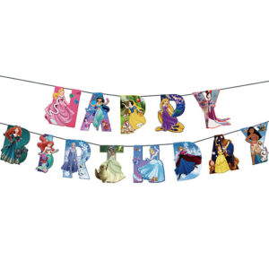 Паперова гірлянда ПРИНЦЕСИ Happy Birthday 13х18см