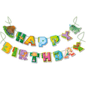 Паперова гірлянда ДИНОЗАВРИ Happy Birthday 16х17см