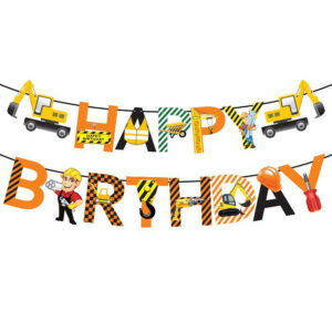 Паперова гірлянда БУДІВЕЛЬНА ТЕХНІКА 2 Happy Birthday 13х16см