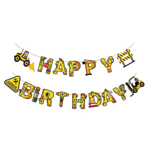 Паперова гірлянда БУДІВЕЛЬНА ТЕХНІКА Happy Birthday