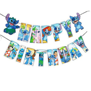 Паперова гірлянда ЛІЛО І СТІЧ Happy Birthday 11х18см