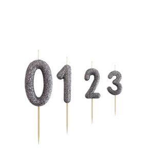 Свічка гліттерна чорна