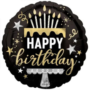 Круг Happy Birthday золотистий зірковий тортик США An