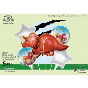 Набір кульок Динозавр  Стиракозавр червоний 5шт