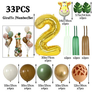 Набір кульок Жираф з цифрою 2
