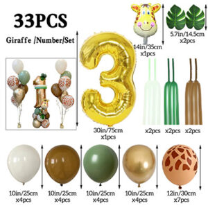 Набір кульок Жираф з цифрою 3