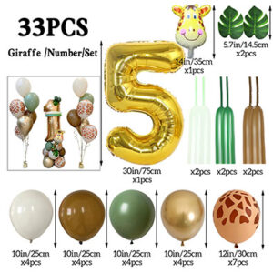 Набір кульок Жираф з цифрою 5