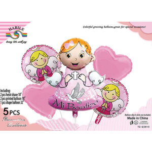 Набір кульок Хрещення дівчинки рожевий 5шт