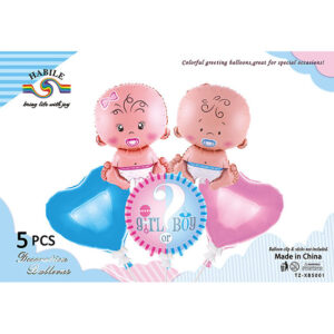 Набір кульок гендерна вечірка хлопчик чи дівчинка рожевий блакитний 5шт