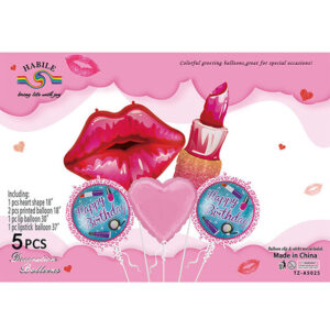 Набір кульок губи і помана червоний 5шт