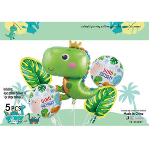 Набір кульок динозавр 2 зелений 5шт