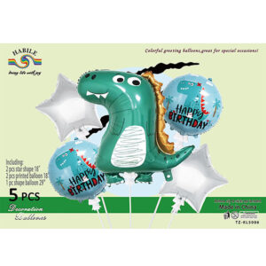 Набір кульок динозавр зелений 5шт