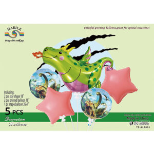 Набір кульок дракон і динозаври 5шт