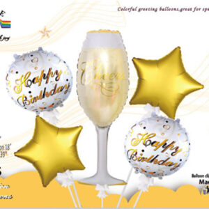 Набір кульок келих золотий 5шт