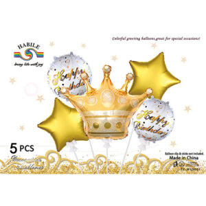 Набір кульок корона золотий 5шт