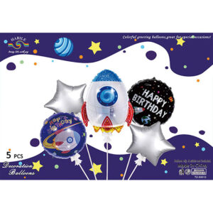 Набір кульок космічна ракета синій 5шт