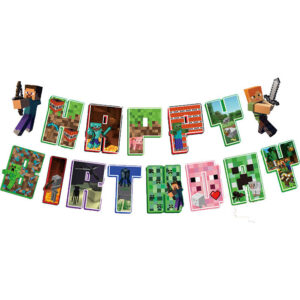Паперова гірлянда MINECRAFT Happy Birthday 18,5х16см
