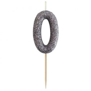 Свічка гліттерна чорна - 0