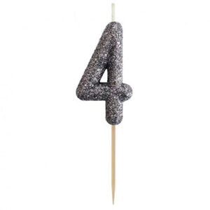 Свічка гліттерна чорна - 4