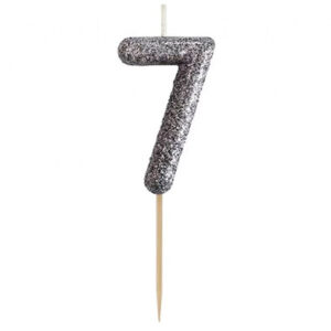 Свічка гліттерна чорна - 7