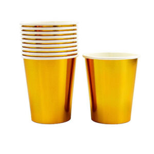 Стаканчики одноразові паперові золоті 10шт