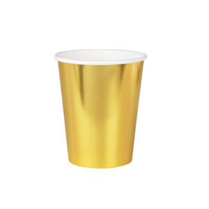 Стаканчики одноразові паперові золоті PD 6шт
