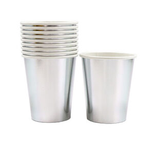 Стаканчики одноразові паперові срібні 10шт