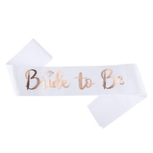 Стрічка біла Bride to be рожеве золото