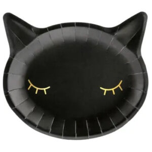 Тарілки фігурні котики чорні 22х20см 6шт