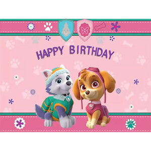 Фото фон Happy Birthday Щенячий патруль Скай і Еверест 1,5х1м