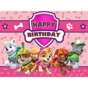 Фото фон Happy Birthday Щенячий патруль Скай і команда 1,5х1м