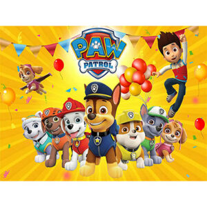 Фото фон Щенячий патруль на жовтому фоні 1,5х1м