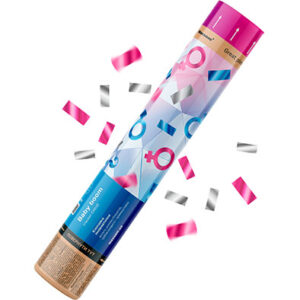 Хлопавка Гендер Паті Хлопчик чи Дівчинка рожеві та срібні прямокутники 30см