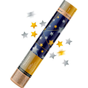 Хлопавка фольга золоті та срібні зірки 30 см