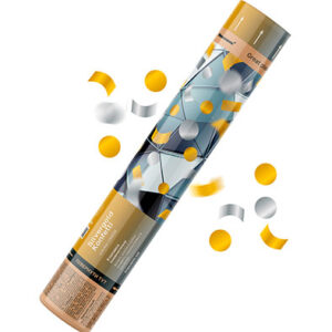 Хлопавка фольга золоті та срібні прямокутники та кола 30 см