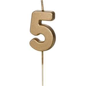 Свічка золотиста 4,5см PD - "5"