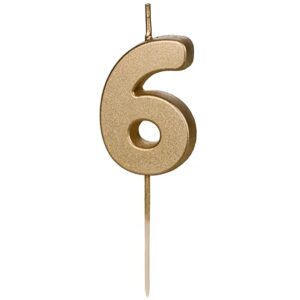 Свічка золотиста 4,5см PD - "6"