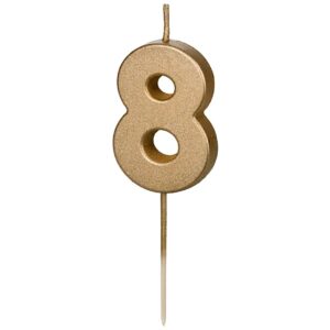 Свічка золотиста 4,5см PD - "8"