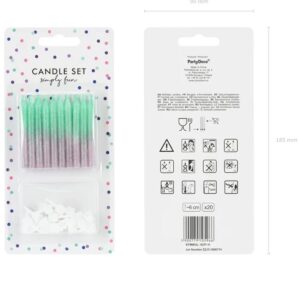 Свічки омбре фіолетово-аквамариновий 20 шт PD